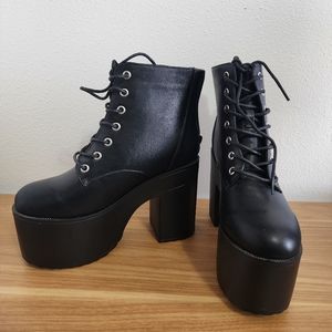 Dolls Kill Black Platform Boots